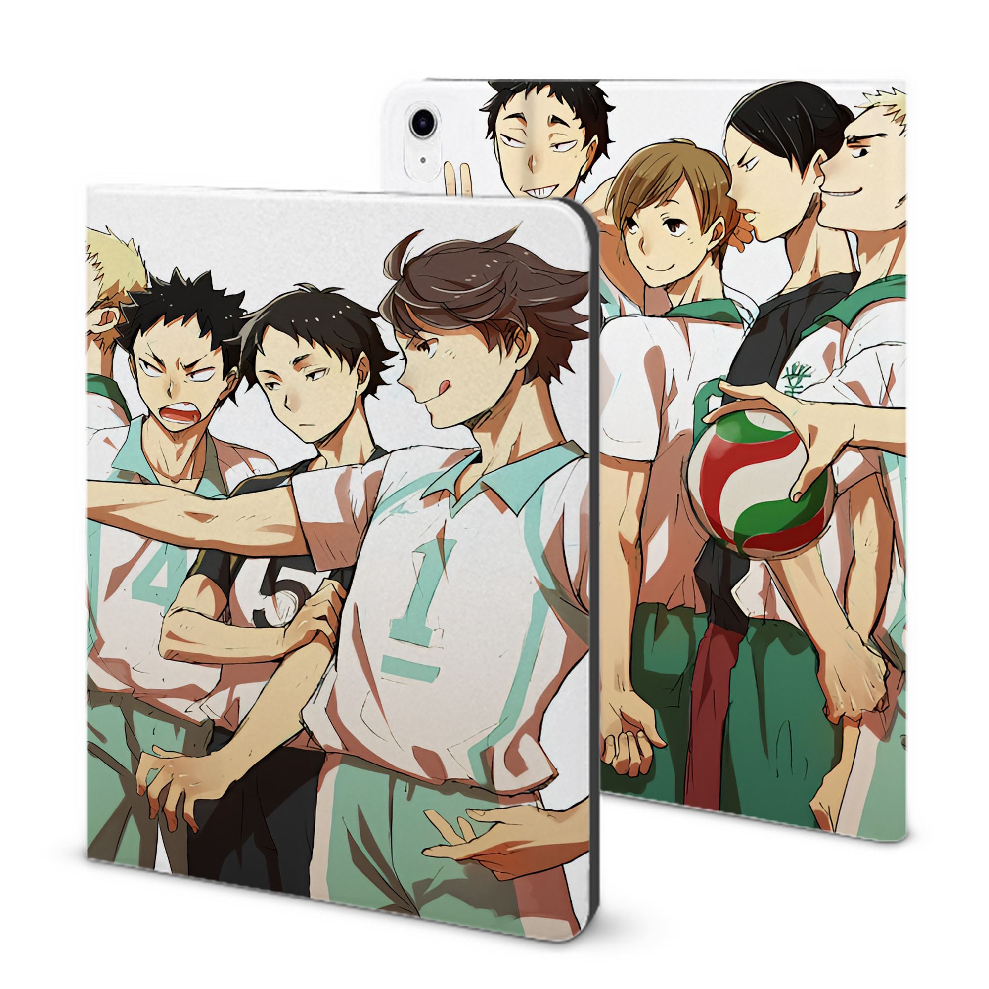 （画像用） ハイキュー!! Haikyu!! IPad ケース ブック型 PUレザー TPU 耐衝撃 軽量 薄型 ペン収納なし 全面保護 IPad 各モデル対応